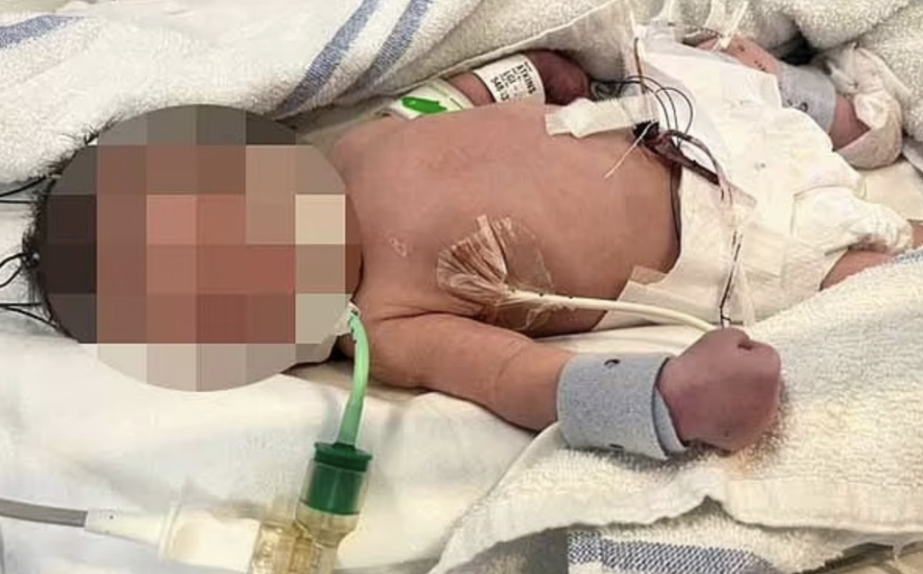 little Posey at the hospital following the death of her mother